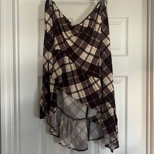 Miss Selfridge Asymmetrical Plaid Skirt ASOS